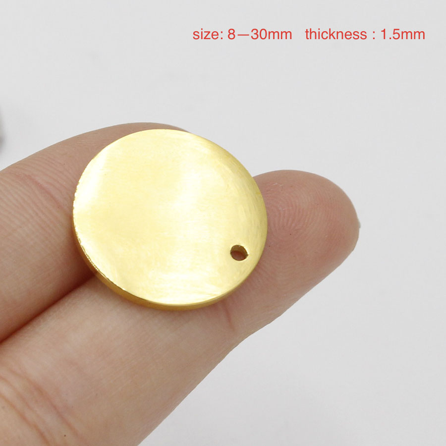 Vintage Fashion Tags - 50 adet 8-30mm Altın Rengi Ayna