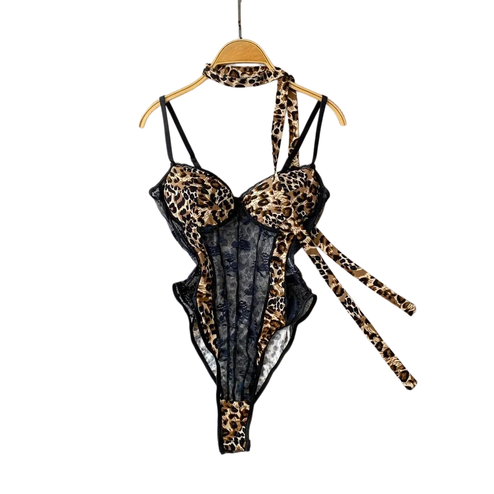 V Vintage Fashion - Kadın Hotsweet V Yaka Leopar İnce