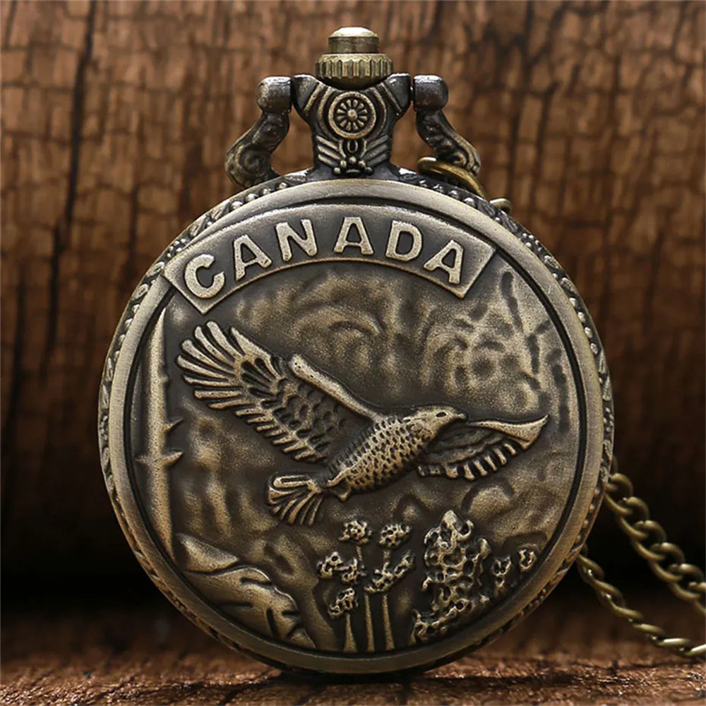 Vintage Fashion Canada - Vintage bronz kanada kartal tasarım cep