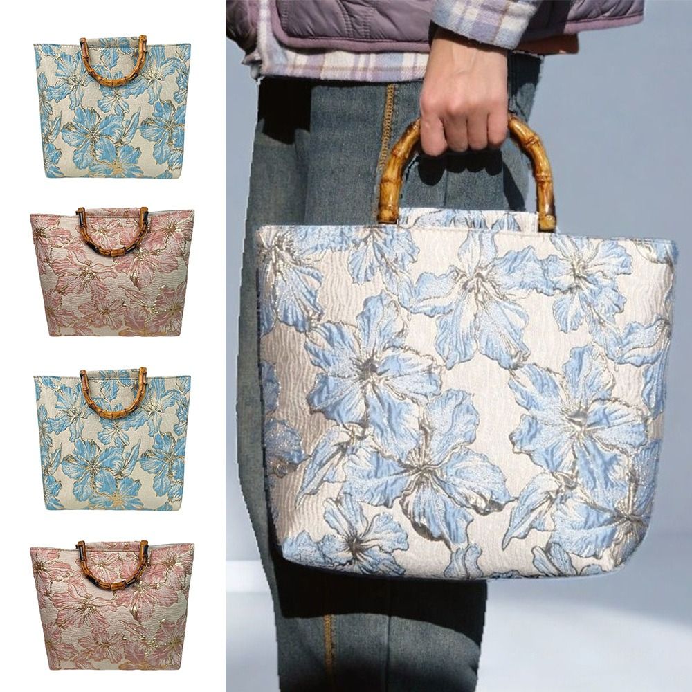 Vintage Fashion In Chinese - Bambu Saplı Hanfu Tote Çanta Vintage