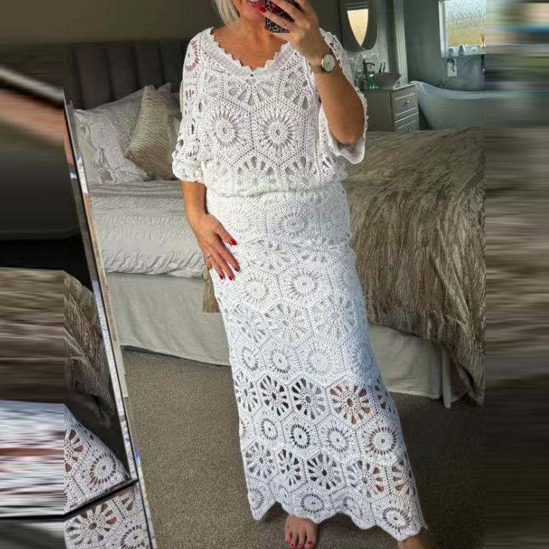 V Vintage Fashion - Günlük Bol Kollu Düz Renk Parti
