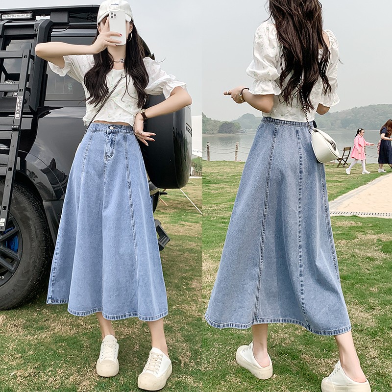 Yüksek Bel A-Line Midi Etek ka - Denim Skirt Midi Vintage incelemesi ve fiyatı