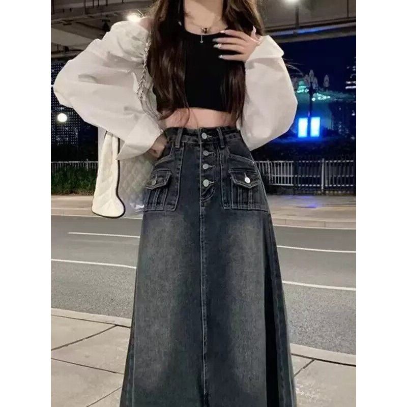 Yüksek Bel A-Line Midi Kot Ete - Denim Skirt Midi Vintage incelemesi ve fiyatı