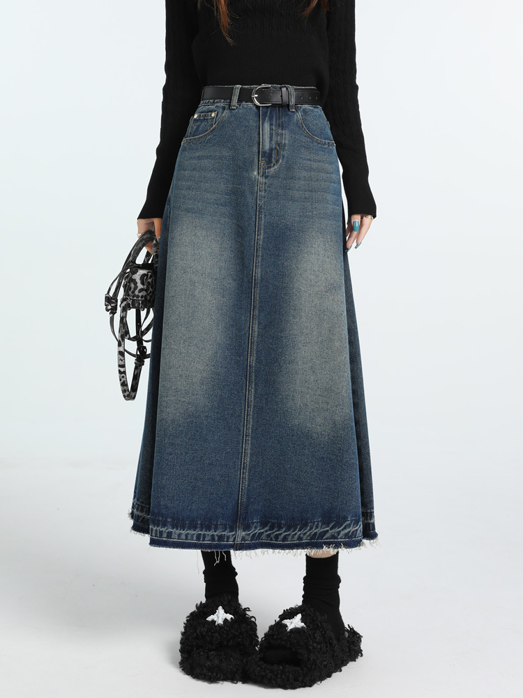 Yüksek Bel Vintage A-line Kot  - Denim Skirt Midi Vintage incelemesi ve fiyatı