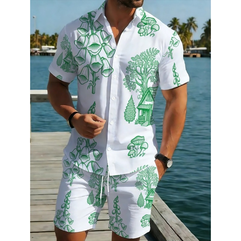 Erkek Hafif Polyester Plaj Tat - Printed Floral Shirt incelemesi ve fiyatı