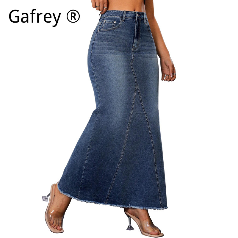 Kadınlar İçin Kot Midi Etek Yü - Denim Skirt Midi Vintage incelemesi ve fiyatı