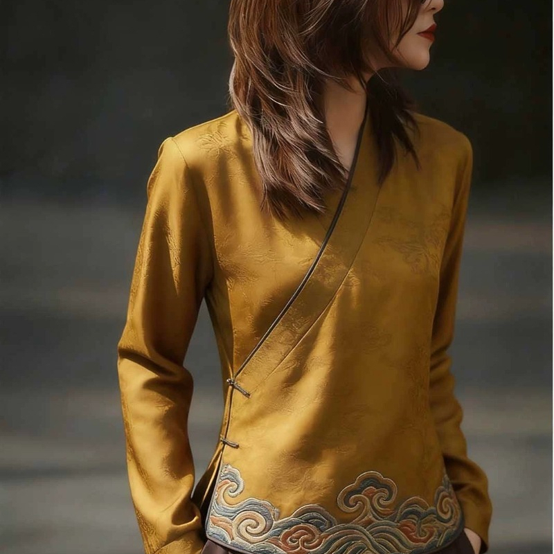 Çin Tarzı Kadın Bluzları Baskı - Vintage Fashion In Chinese incelemesi ve fiyatı