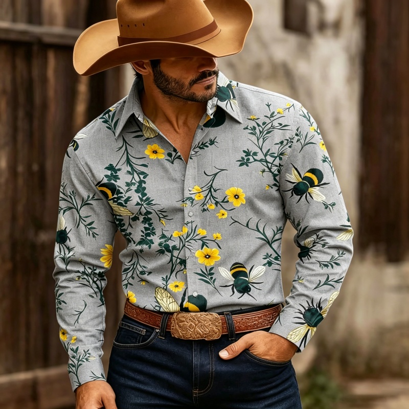 Erkek Çiçek Desenli Uzun Kollu - Printed Floral Shirt incelemesi ve fiyatı