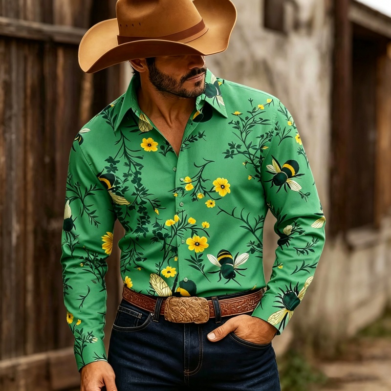 Erkek Çiçek Desenli Uzun Kollu - Printed Floral Shirt incelemesi ve fiyatı